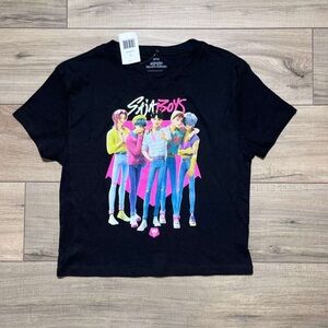 Netflix Girls Youth KPop Demon Hunters Saja Boys Short Sleeve‎ T-Shirt L Black